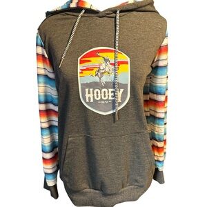 Graphic Hoodie with Multicolor Sleeves (Hooey Copycat)